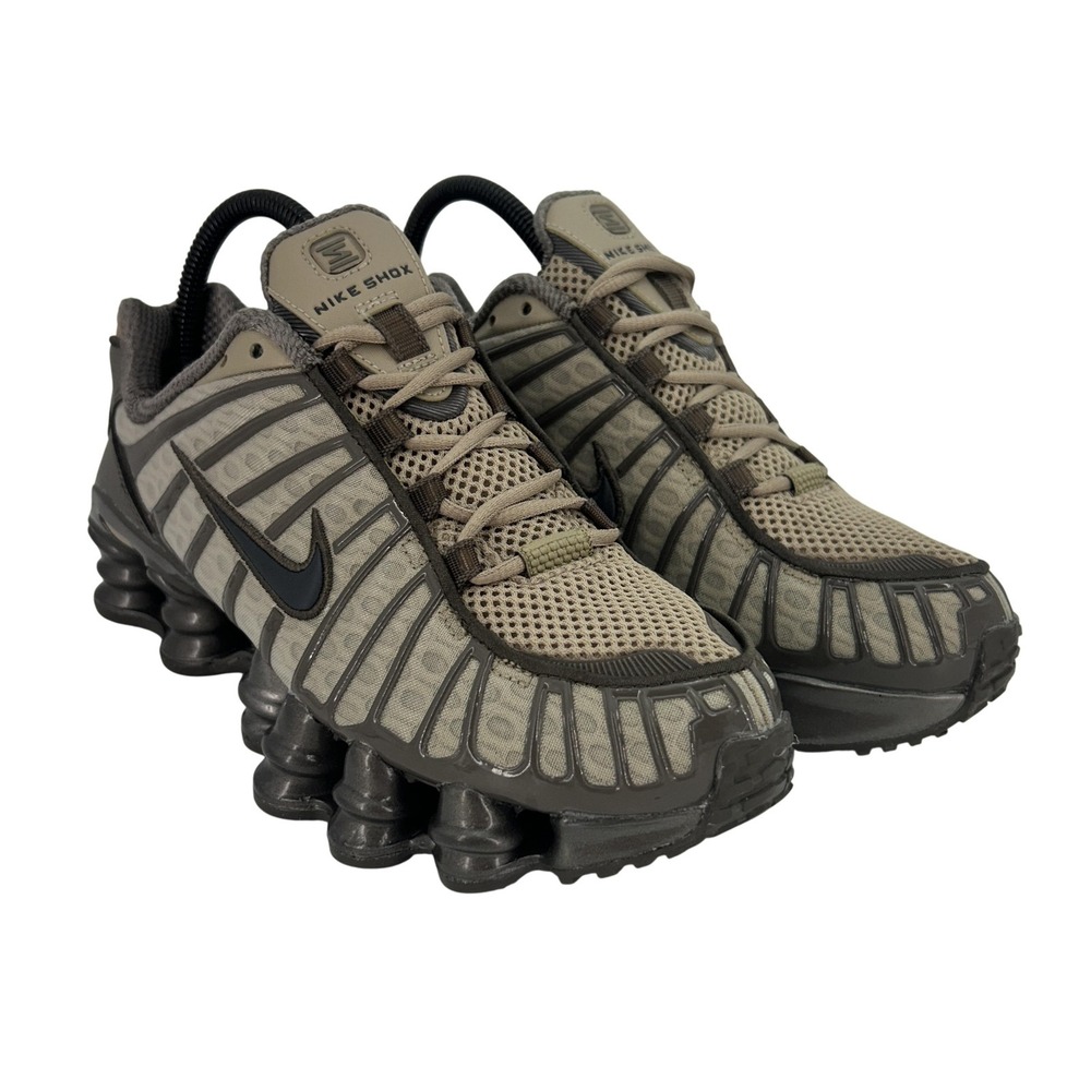 Nike Shox TL Shoes Womens Size 6.5 Khaki Ironstone Mesh Sneakers AR3566-201